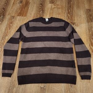 Patagonia Mens Lambswool Striped Brown Striped Men's Sweater